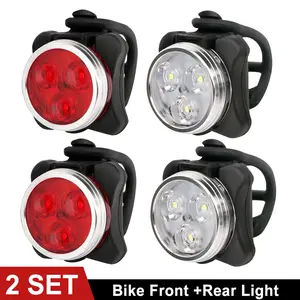 VASTFIRE Rechargeable Bike Light Kit, USB Rechargeable Headlight & Taillight, 4 Modes, IPX4 Waterproof, Cycling Lights for City Bike, Mountain Bike, Helmet tiktokshopspringglowup