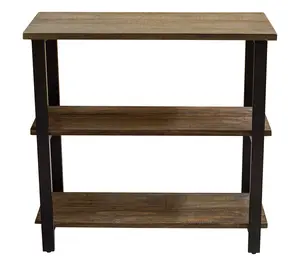 Alaterre Furniture 2-Tier Wood and Metal Under-Window Bookcase