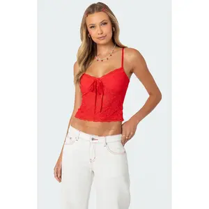 Edikted Women's Cami Sheer Lace Tank Top