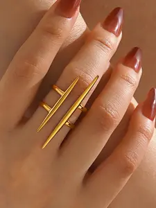 Women's Stainless Steel Material Ring, Fashion Rings, Simple Design Jewelry, Casual Daily Wear Accessory for Women, Elegant Minimalist Style Gift Idea