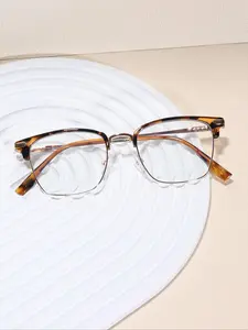 Men's Semi-rimless Eyeglasses, Casual Trendy Eyeglasses for Everyday Use, Fashion Accessories for Outdoor Activities, Must Have Glasses, Semi Frame Eyeglasses, Trendy Casual Frames