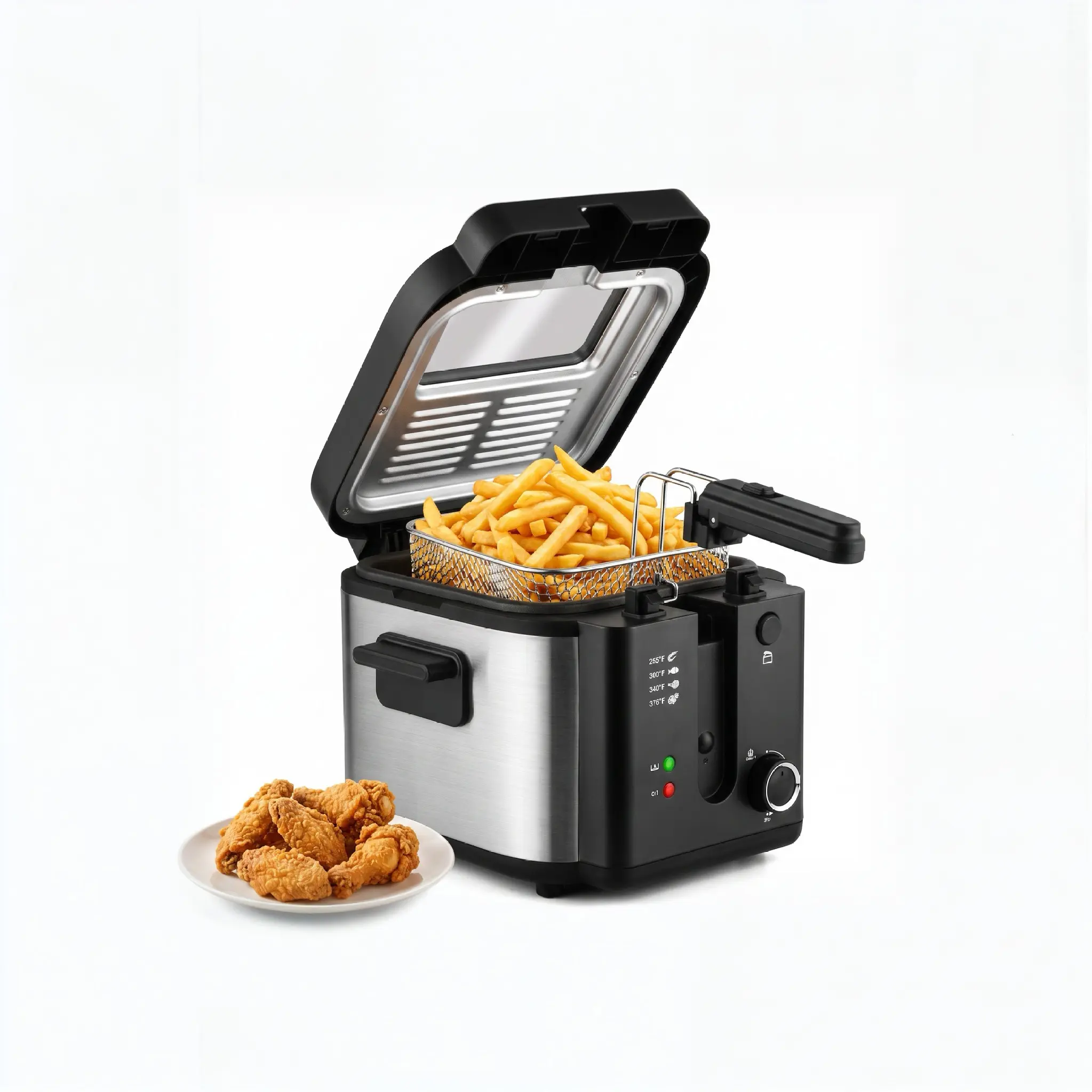 SUSTEAS Electric Deep Fryer with Basket, Multiple Sizes, Nonstick Interior, Removable Lid with Viewing Window, Adjustable Temperature Control, Fast Heating, Perfect for Home, Back-to-School & Gifting