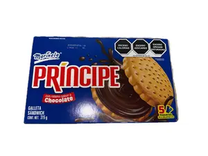 Marinela Principe Chocolate Sandwich Cookies Multipack, 315g (11.1 oz), 5 Packs of 6 Cookies Each