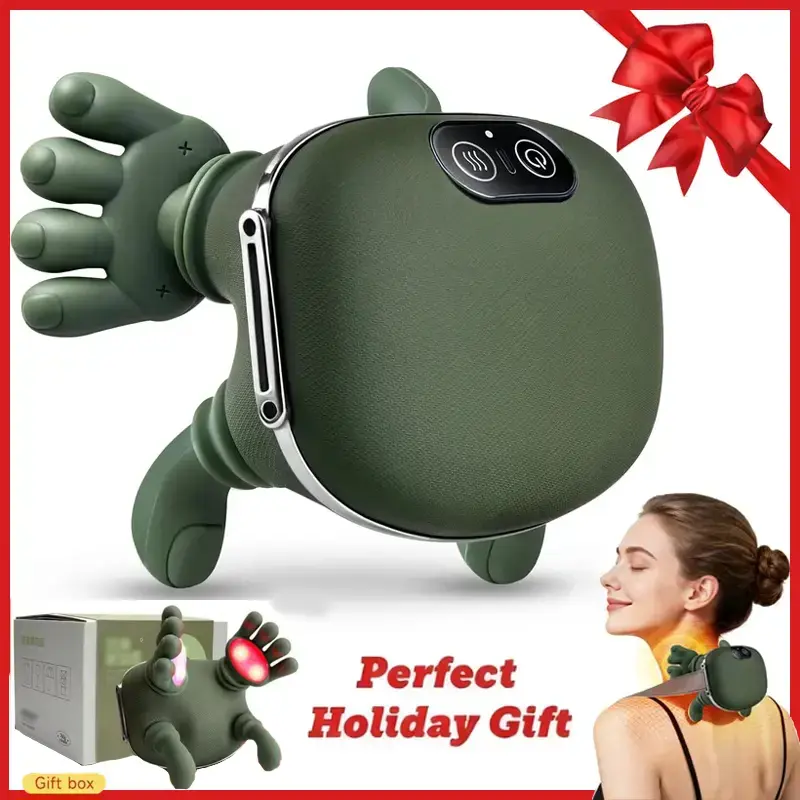 gifts for parents body care device Adjustable Neck & Shoulder Massager Heated bionic hands deliver 4D kneading and acupressure massage Relieves muscle tension and deep tissue pain Three-speed settings
