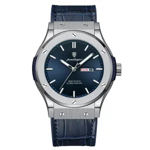 Poedagar Men's Stainless Leather Watch