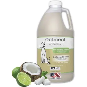 Wahl USA Dry Skin & Itch Relief Pet Shampoo for Dogs – Oatmeal Formula with Coconut Lime Verbena Scent - 64 Oz - Model 821004-050