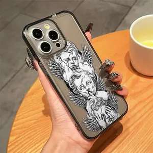 Cute Angel Doll TPU Protective Case for iPhone, Stylish Transparent Design Compatible with iPhone 6 to 16 Pro Models, Durable and Unique Phone Accessory