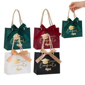 Gifts for her/him, 5-themed gift boxes with handles and ribbons, perfect for graduation parties, candy bags, goodie bags