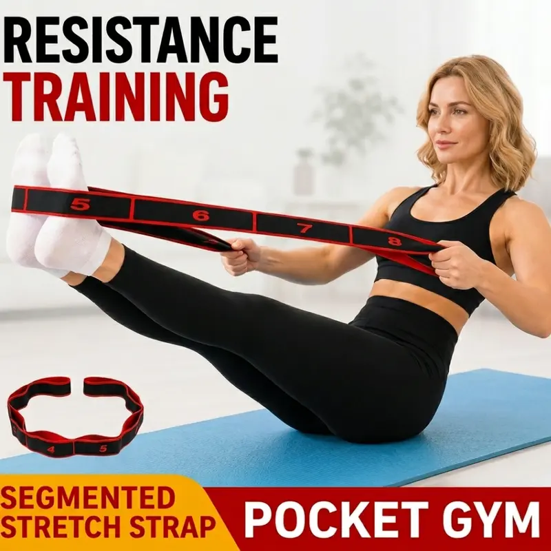 Women's Numbered 8-Loop Natural Rubber Latex Pilates Resistance Bands, Multi-Size, Multiple Colors, Home Workout Gear for All Levels, Back Stretch & Flexibility Enhancement Fitness