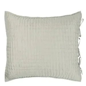Chenevard Pebble & Duck Egg Silk Euro Pillow Sham