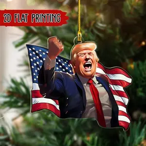Trump With Raised Fist Christmas Ornament, Make America Great Again Trump Ornament, American Pride Keepsake Ornament, Trump Xmas Ornament, Trump Love Gift