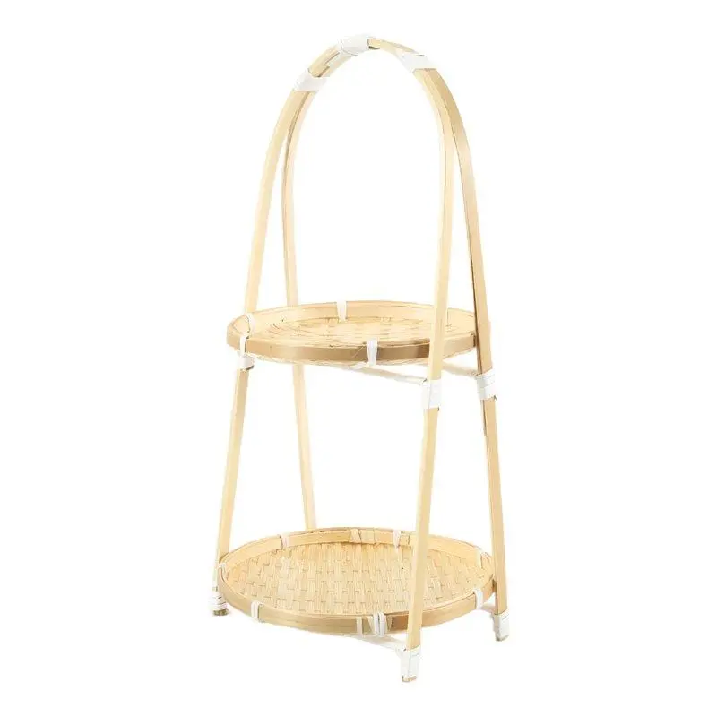 Woven Bamboo Storage Basket - Handmade Wicker Organizer with Natural Look for Kitchen Organize, Fruit, Bread, Food, Home Decoration (Small Animal Pet Supplies Accessory)