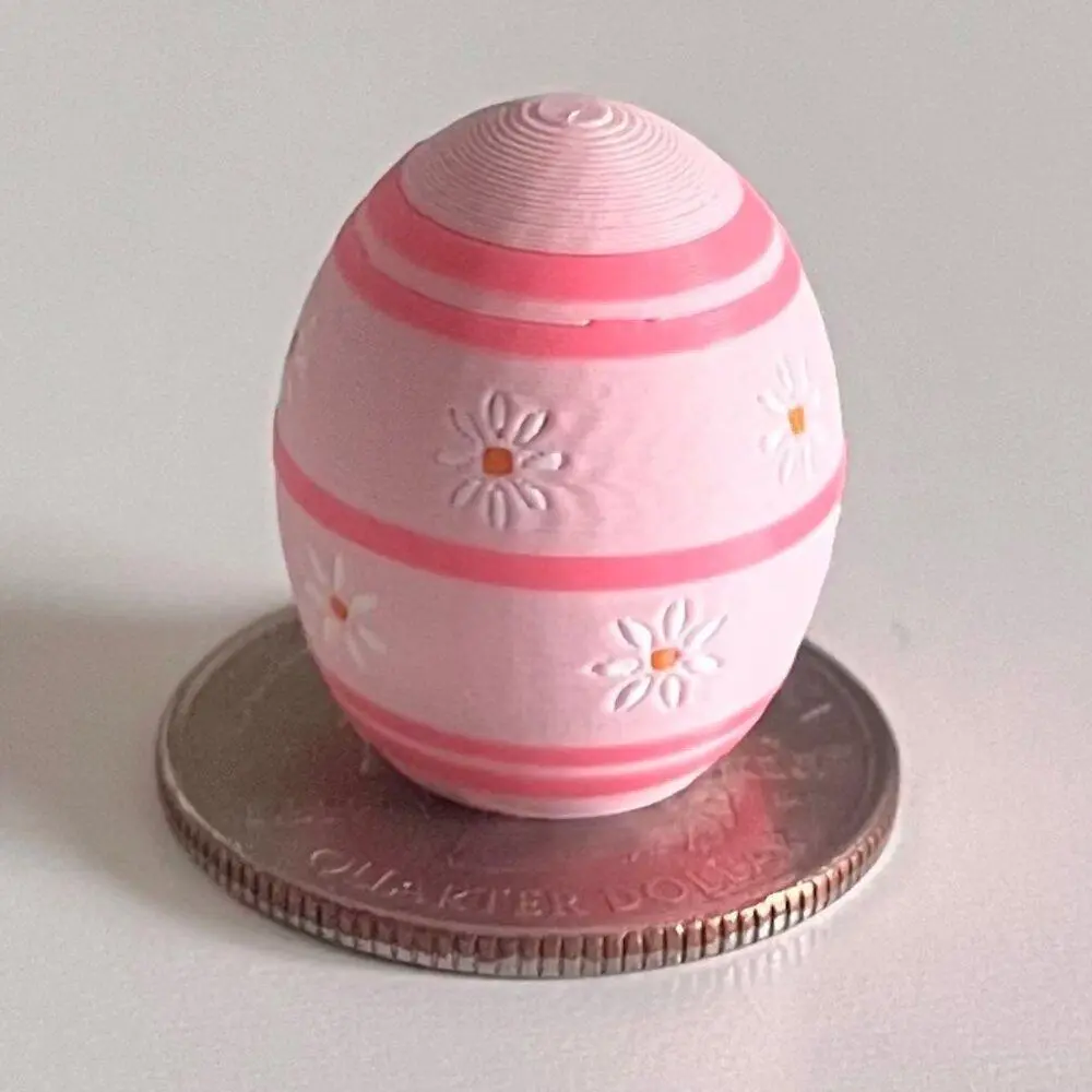 Mini Accessory - Easter Egg - High-Quality 3D Printed Collectibles with Beautiful Flower Design in Pink Purple Blue Perfect Seasonal Addition Decorative Figurines Home Decor Ornaments