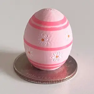 Mini Accessory - Easter Egg - High-Quality 3D Printed Collectibles with Beautiful Flower Design in Pink Purple Blue Perfect Seasonal Addition Decorative Figurines Home Decor Ornaments