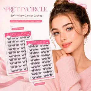 Lightweight C Curl False Eyelashes, Dense Single Cluster Segmented Upper Lash, European Style, 10-12mm Length, 0.07mm Thickness