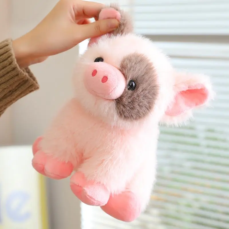 20cm 1pcs Cute Pink Piglet Plushies Soft Stuffed Animal Miniature Pet Pig Plush Toy Kawaii Bread Toast Decor Pig Doll Girl Gift