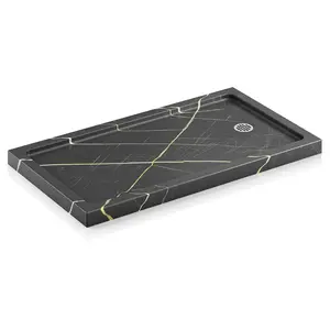 Black Gold Rectangular Shower Base Series – Multi-Size Stone-Look Shower Pan Shower base