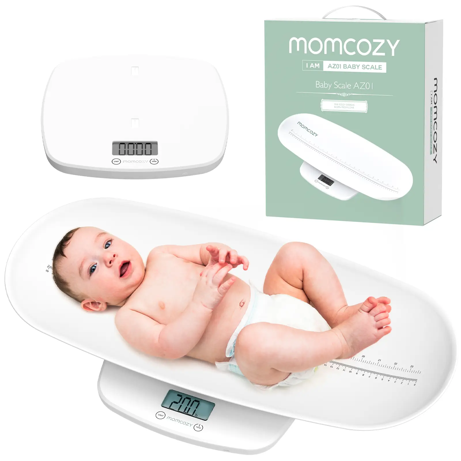 Momcozy Baby Scale, Multi-Function Scale for Toddler, Children, Adult, Removable, Weight ,Height Measurement,Up to 330lb Healthcare Weight Scale Healt