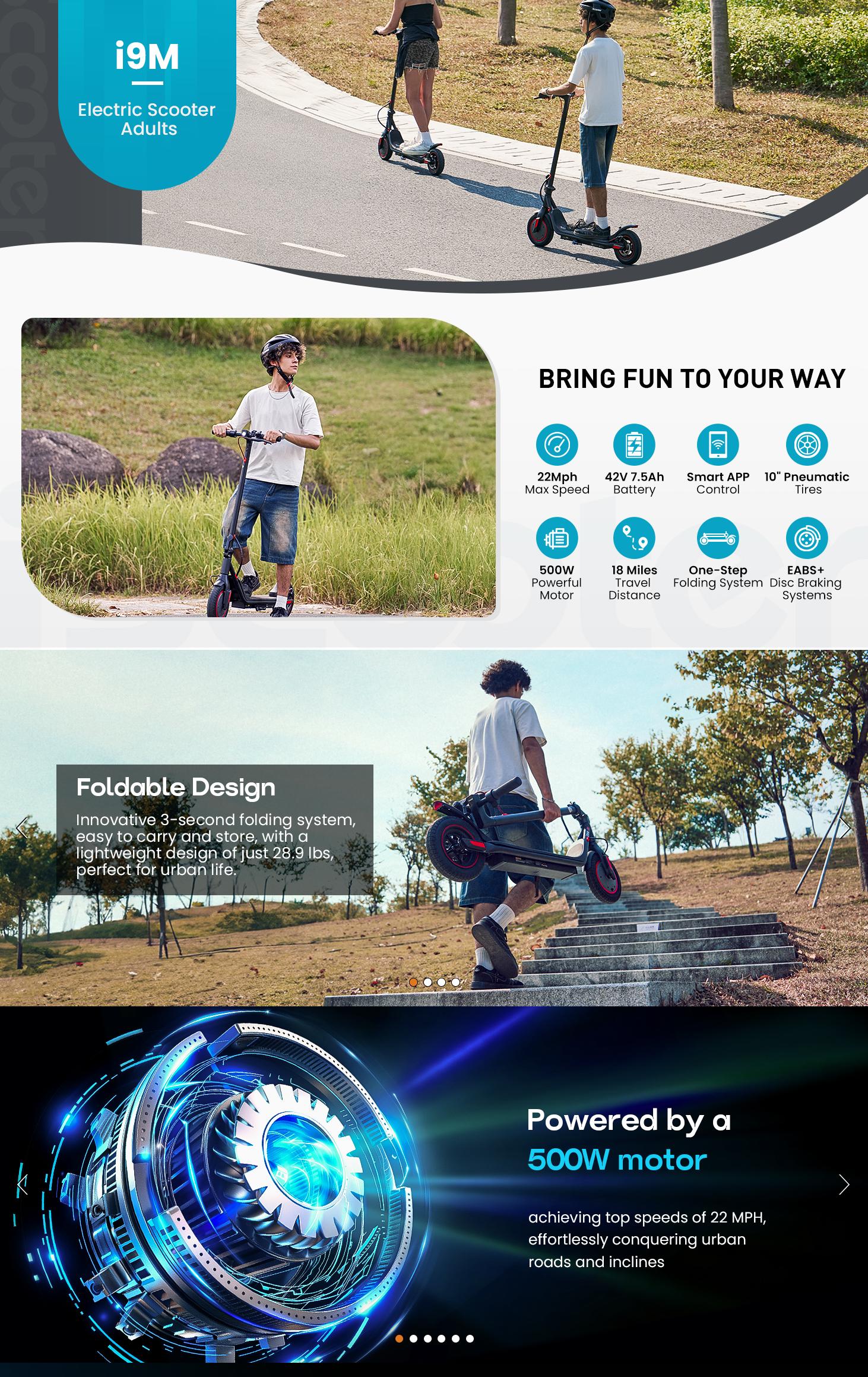 【summervibes】Long Range Commuter Electric Scooter, 22MPH/18MPH Max Speed, 21 Miles Long Range,10''/8.5'' Tires, Folding Electric Scooter Adults with Head Lights 【summervibes】Long Range Commuter Electric Scooter, 22MPH/18MPH Max Speed, 21 Miles Long Range,10''/8.5'' Tires, Folding Electric Scooter Adults with Head Lights