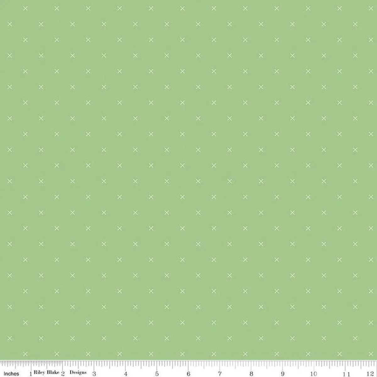 Fabric Riley Blake Basics Riley Green Bee Cross Stitch by the Quarter Yard C745-RILEYGREEN