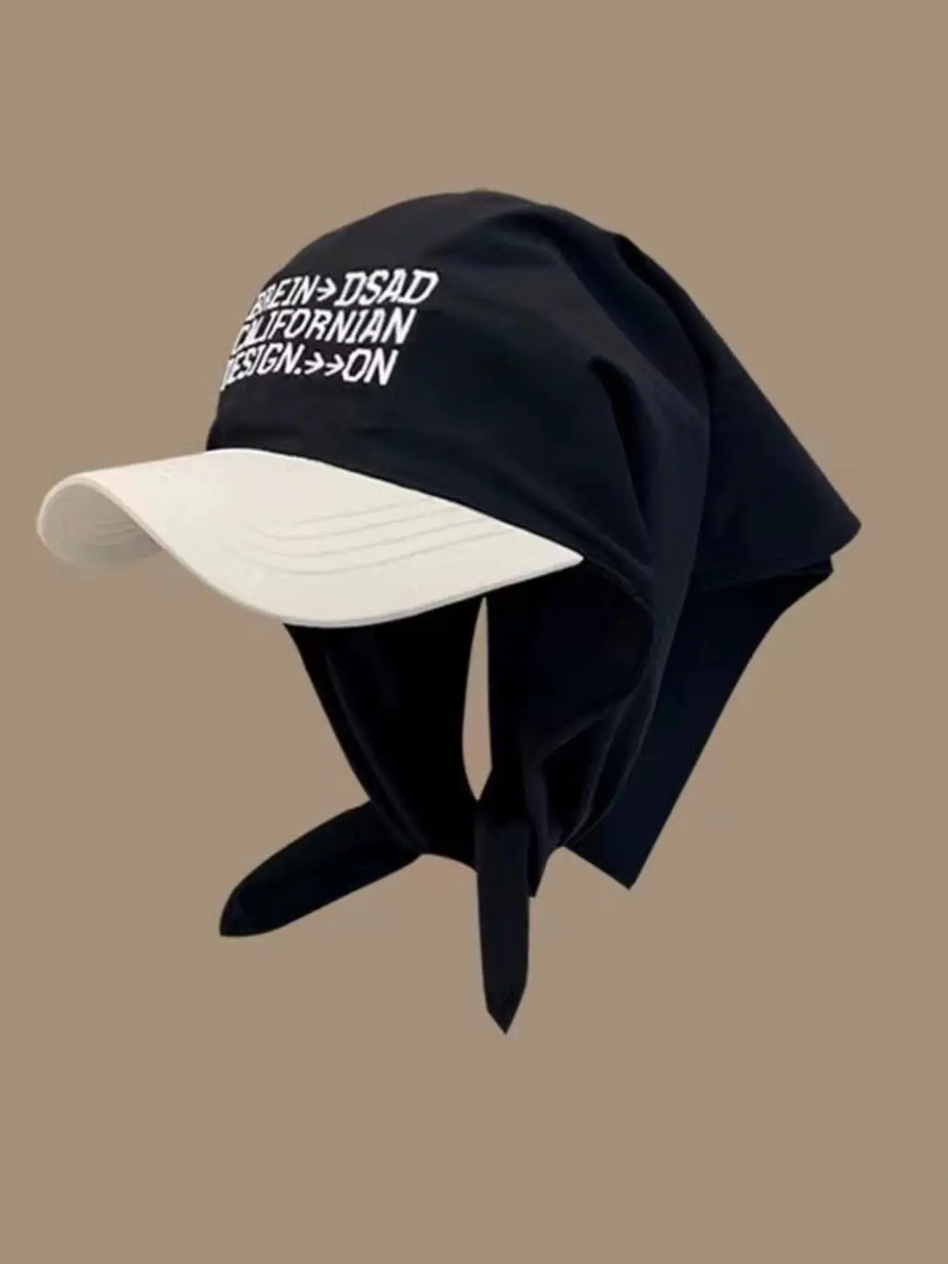 Women's Letter Embroidered Flip-Up Sunscreen Hat with Wrap Scarf, Summer Outdoor UV Protection Cap, Casual Beach & Daily Wear
