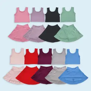 Athletic active wear yoga kids girls matching set