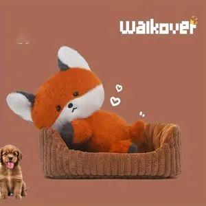 1 lying series pet plush doll - Little Fox, with bed accessories, a soft pet plush doll