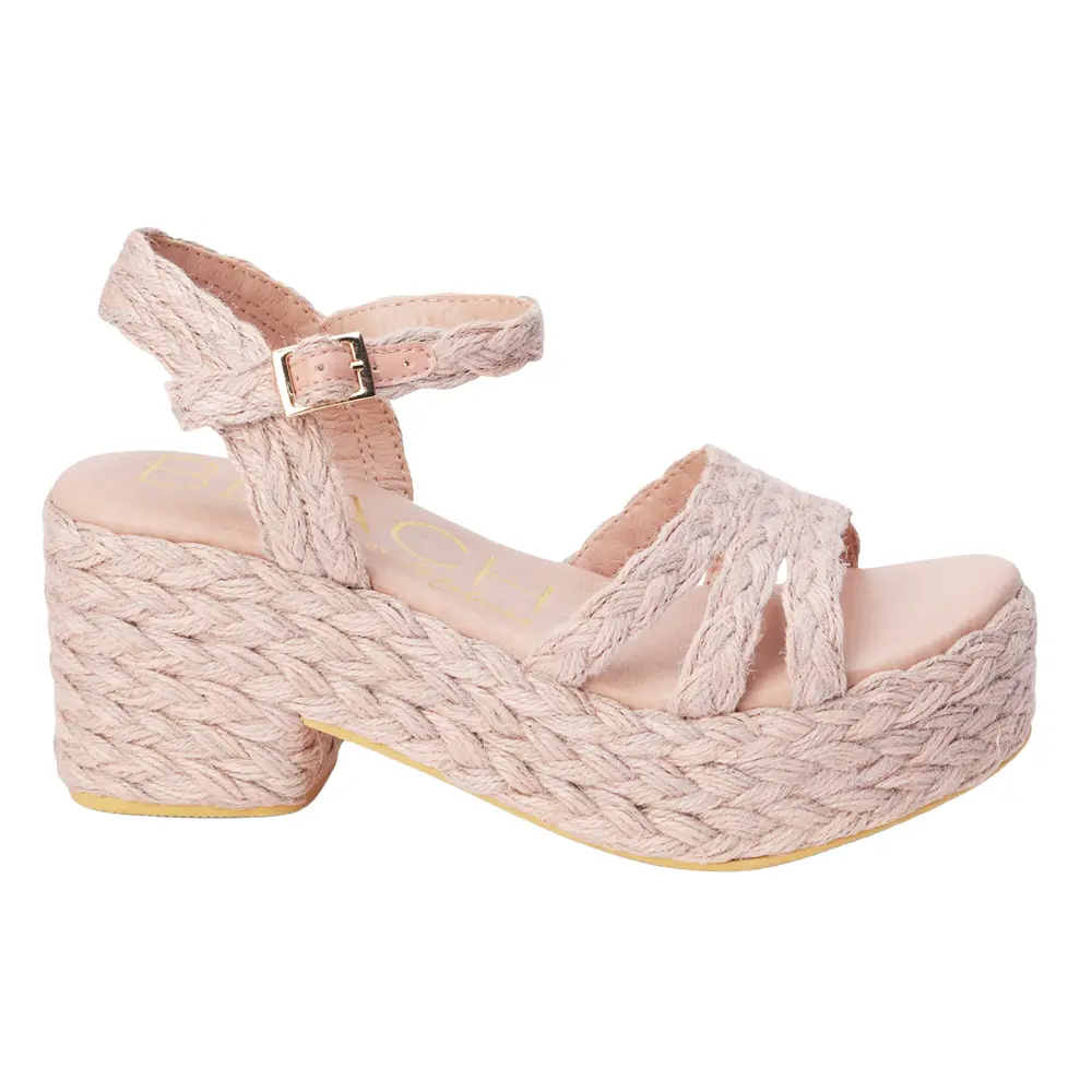 BEACH by Matisse Womens Mykonos Ankle Strap Espadrille Platform Casual Sandals Casual High Heel 3" & Up - Pink