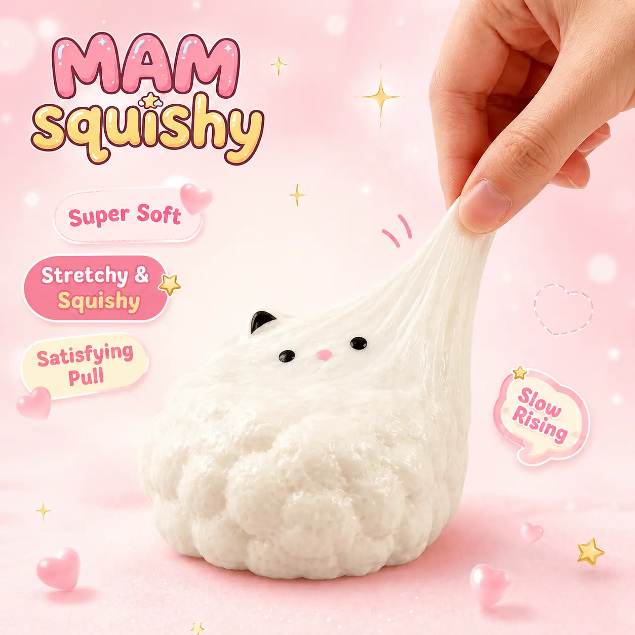 MAM Floof Animal Crew Fuzzy Standing Lamb Taba Squishy - Slow-Rising Fidget Sensory Stress-Relief Cute Plush Collectible Toy