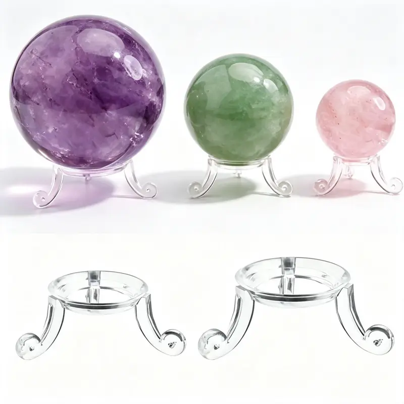 5-Pieces 1-Layer Transparent Acrylic Round Organiser Racks - Decorative Cosmetic Display Stands, Adjustable Shelf Rack, Acrylic Display Risers, 0 - 5 Kg Space-Saving Holders for Crystal Balls, Glass Spheres & Jewelry, Cosmetic Display Stand, Space Saver