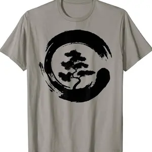 Bonsai Tree In Enso Circle Japanese Zen Gift T-shirt