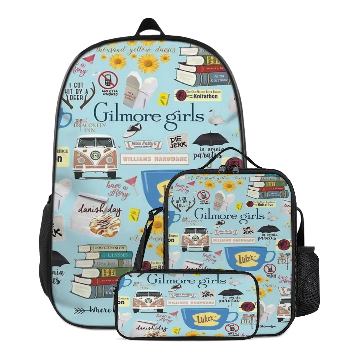 3pcs Backpack Gilmore Girls Backpack Cartoon Backpack Lightweight Travel Bag Multifunctional Leisure Backpack Outdoor  Sports Travel Backpack Casual Vintage Durable Fashion