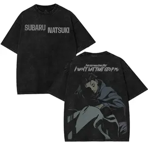 Subaru Natsuki V4 RE: ZERO Vintage Graphic Tees Anime Hoodie Tee Acid Washed,Subaru shirt, Re:Zero T-Shirt, Unisex Manga Anime Shirt Top Menswear