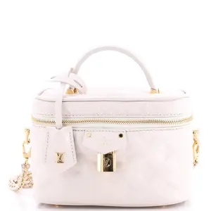 Pre-owned Louis Vuitton Leather Top Handle Bags Vanity Handbag Monogram Embossed Lambskin PM by Rebag