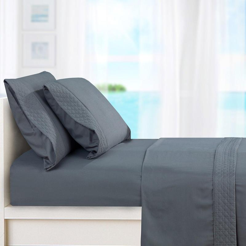 Elegant Comfort Quilted 4-Piece Sheet Set - Premium Hotel Quality with Deep Pocket and Quilted Hem Design