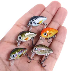 Artificial Fishing Lure, 5 Counts Mini Hard Bait with Hook, Fake Fishing Bait, Outdoor Fishing Accessories for Freshwater & Saltwater, Fishing Lures Kit