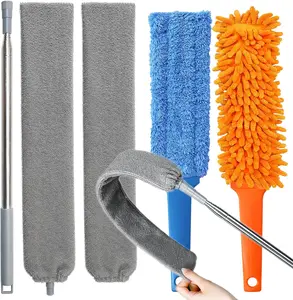 Gap Cleaning  Duster - 1 Pack 100 inch Telescoping Gap Dust and 2 Pack 15 inch Gap Cleaning Hand Dusters, Microfiber  Duster for House Hold