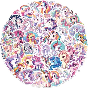 50PCS Cartoon Cute Unicorn Waterproof Durable Sticker Graffiti Stickers for Helmet Bicycle Hand Account Pencil Case Decals LanLanStickersWorld Sticker Packs Fun Stickers
