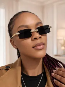 Golden glow rimless frames