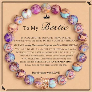 Joycuff Friendship Gifts for Women - Perfect Birthday, Anniversary, Christmas or Graduation Gift for Best Friends, Moms, Daughters, Aunts, and Granddaughters - Healing Stone Crown Bracelet for Her Zixiang