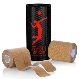 FlexU Kinesiology Tape 2 Rolls Pack 3" Extra Wide Pre-Cut Y-Shape (40 Strips)