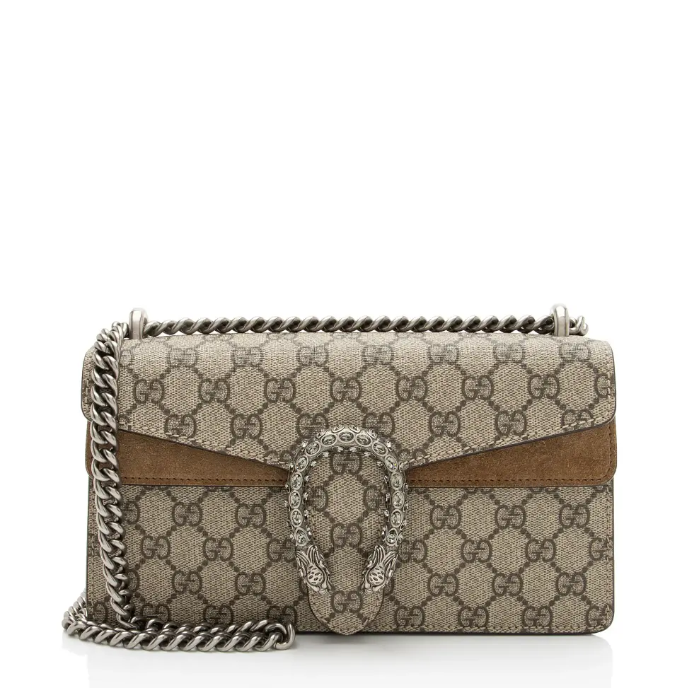Pre-owned Canvas Shoulder bags GUCCI Crossbody Bags GG Supreme Crystal Dionysus Medium E/W Shoulder Bag