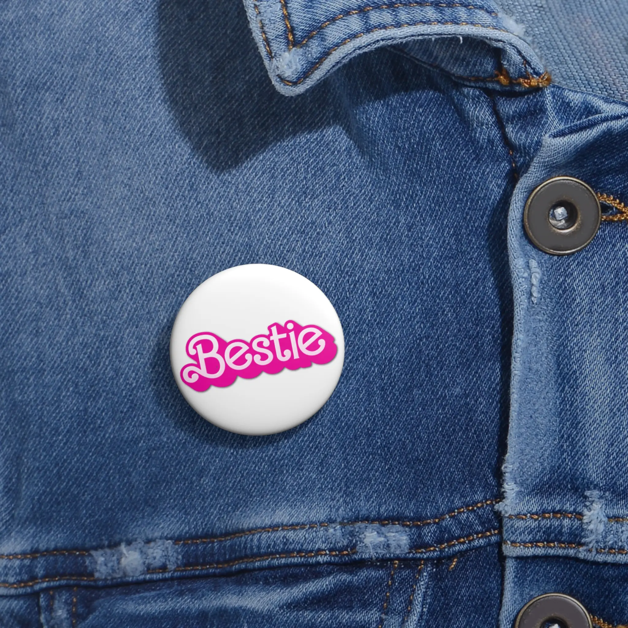 Bestie Custom Pin Buttons - Friendship Gifts, Cute Accessories, Party Favors, Personalized Badges, Trendy Outfit Add-ons