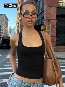 Women's Solid U Neck  Tank Top, Basic Casual Sleeveless  Top for Daily Wear, Ladies Clothes for All Seasons, Chic