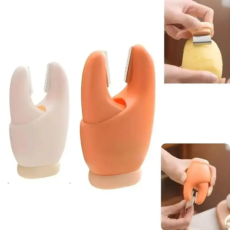 1Pcs 2 In 1 Manual Garlic Peeler Clips with Non Slip Grip, Vegetable Peeling Tool for Kitchen