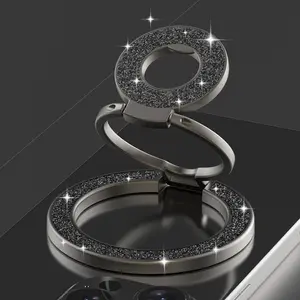 20Double-Sided Magnetic Phone Stand | Tri-Fold Pocket-Sized Holder | 360 Rotating Swivel Minimalist Desk Mount