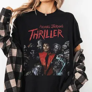 Michael Jackson Thriller Retro Graphic Tee, Michael Jackson Youth Shirt, Thriller Album King of Pop MJ Unisex T-Shirt, Perfect Gift For Men, Women, And Kids