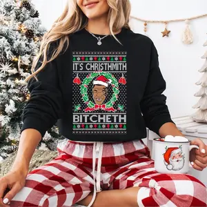 Merry Chrithmith Mike Tyson Ugly Christmas Sweater Unisex Crewneck Graphic Sweatshirt
