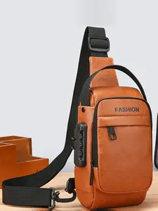 Men's Crossbody Fanny Pack Chest Bag with Password Lock, Anti-Theft Lightweight Zipper Belt Bag Shoulder Waist Pack, Fashionable Casual Simple Design for Students Lightweight Waist Bags