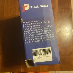 Product Review of Tool Daily Short Handheld with  Cannon FOR PRESSURE WASHER,  1/4 Inch Quick Connector, Water Spray Tool with 5 Nozzle Tips, 1 Liter snow foam lance, FathersDayGift from u**0